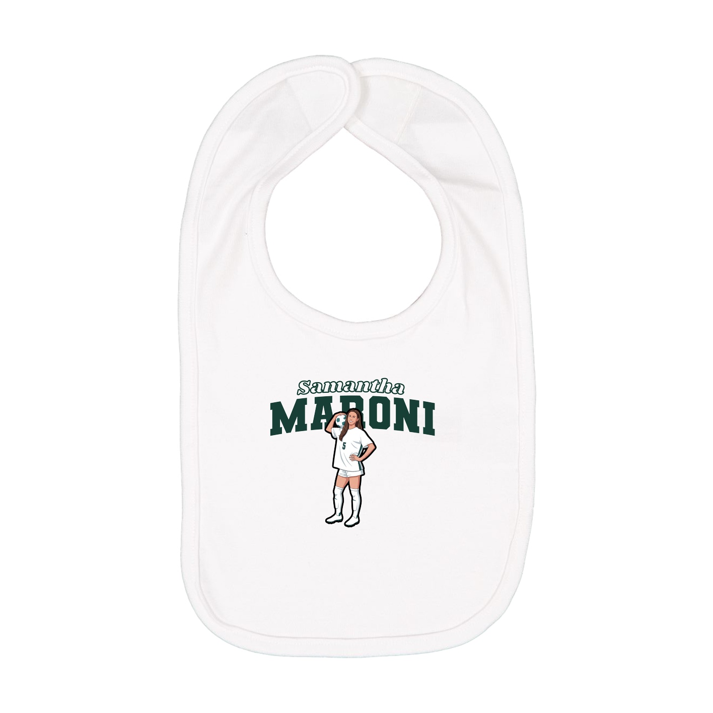 Infant Bib — Name Arch in White