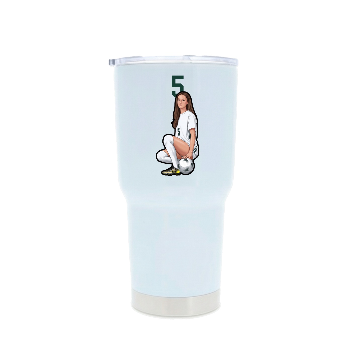 30oz Stainless Steel Tumbler — Number Top in White