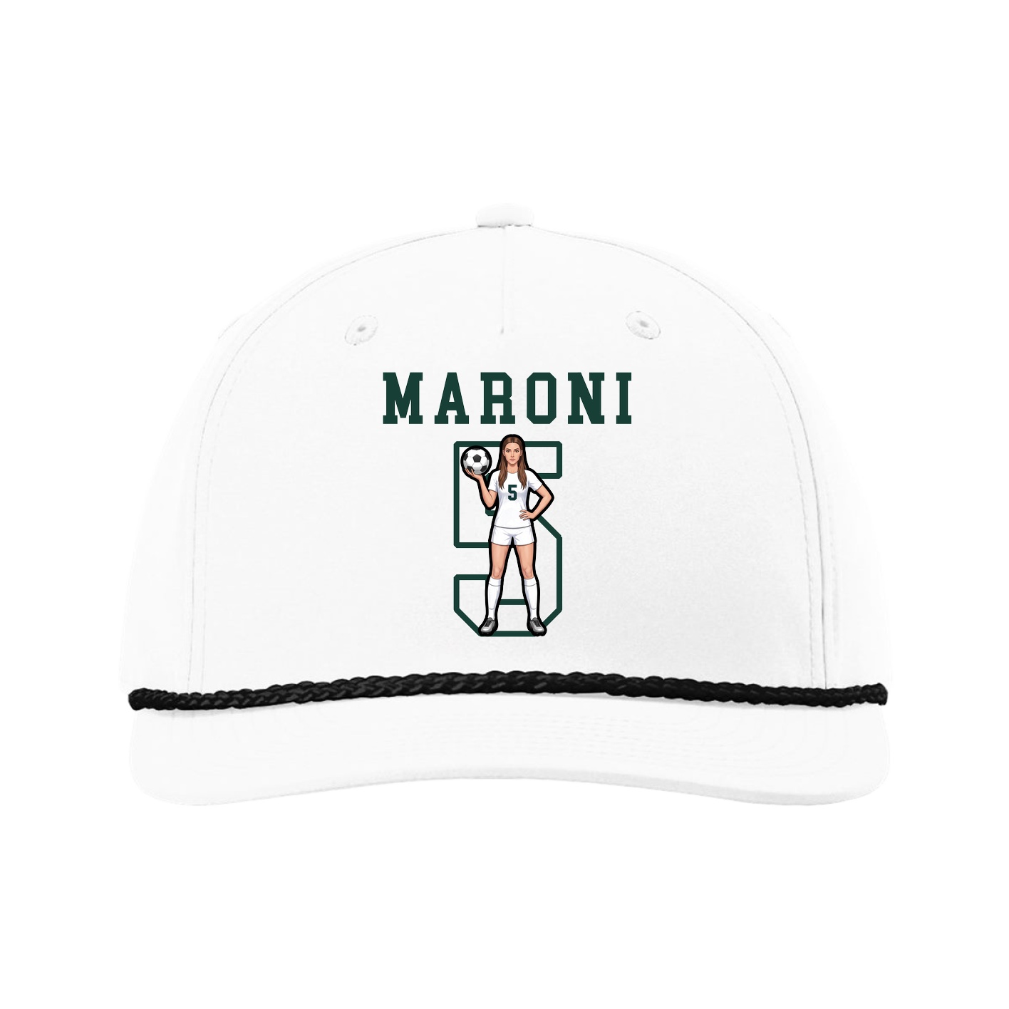 Five-Panel Classic Rope Cap — Shirsey in White