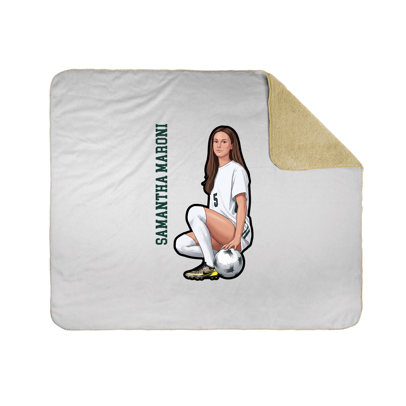 Throw Blanket — Name Vertical in White