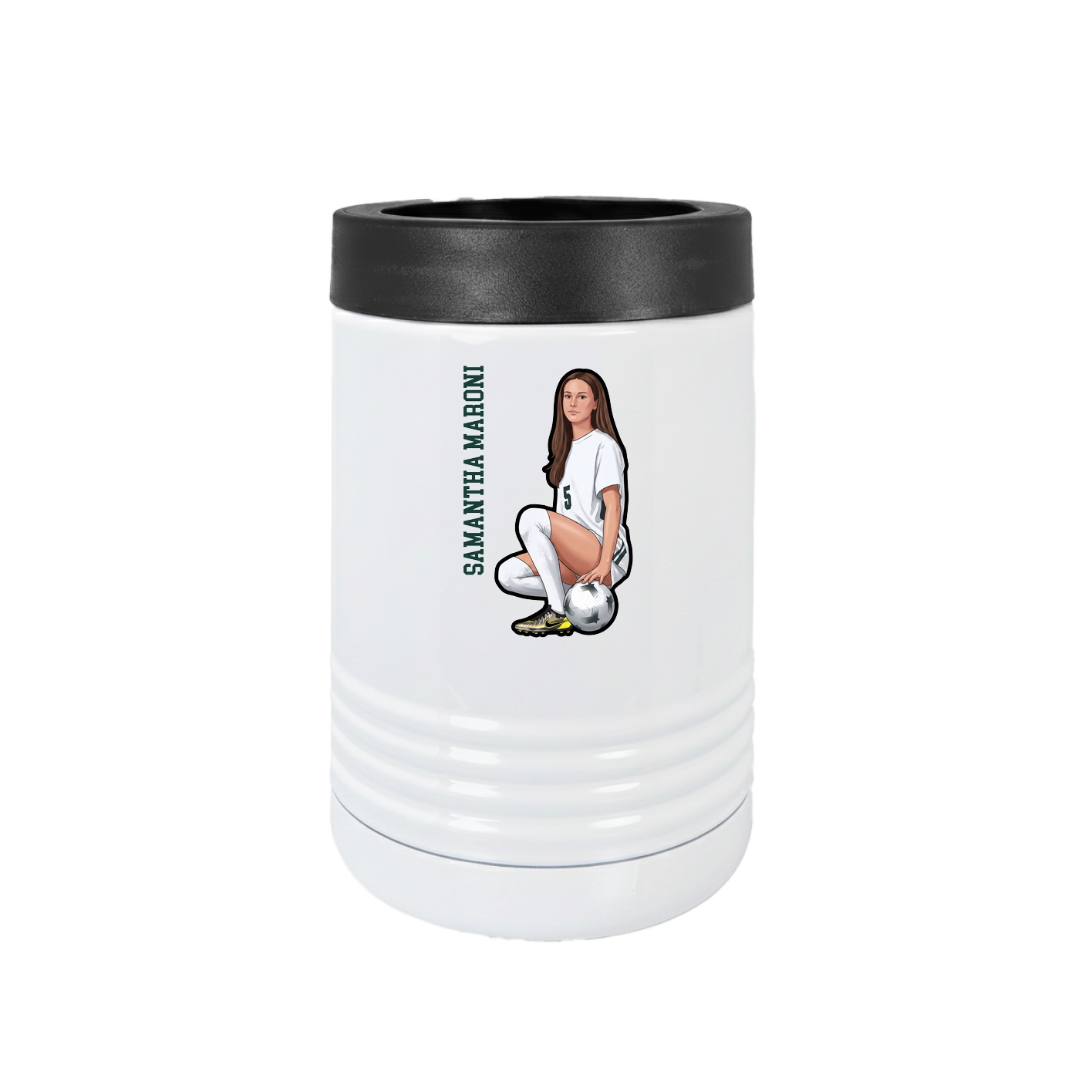 Beverage Holder — Name Vertical in White
