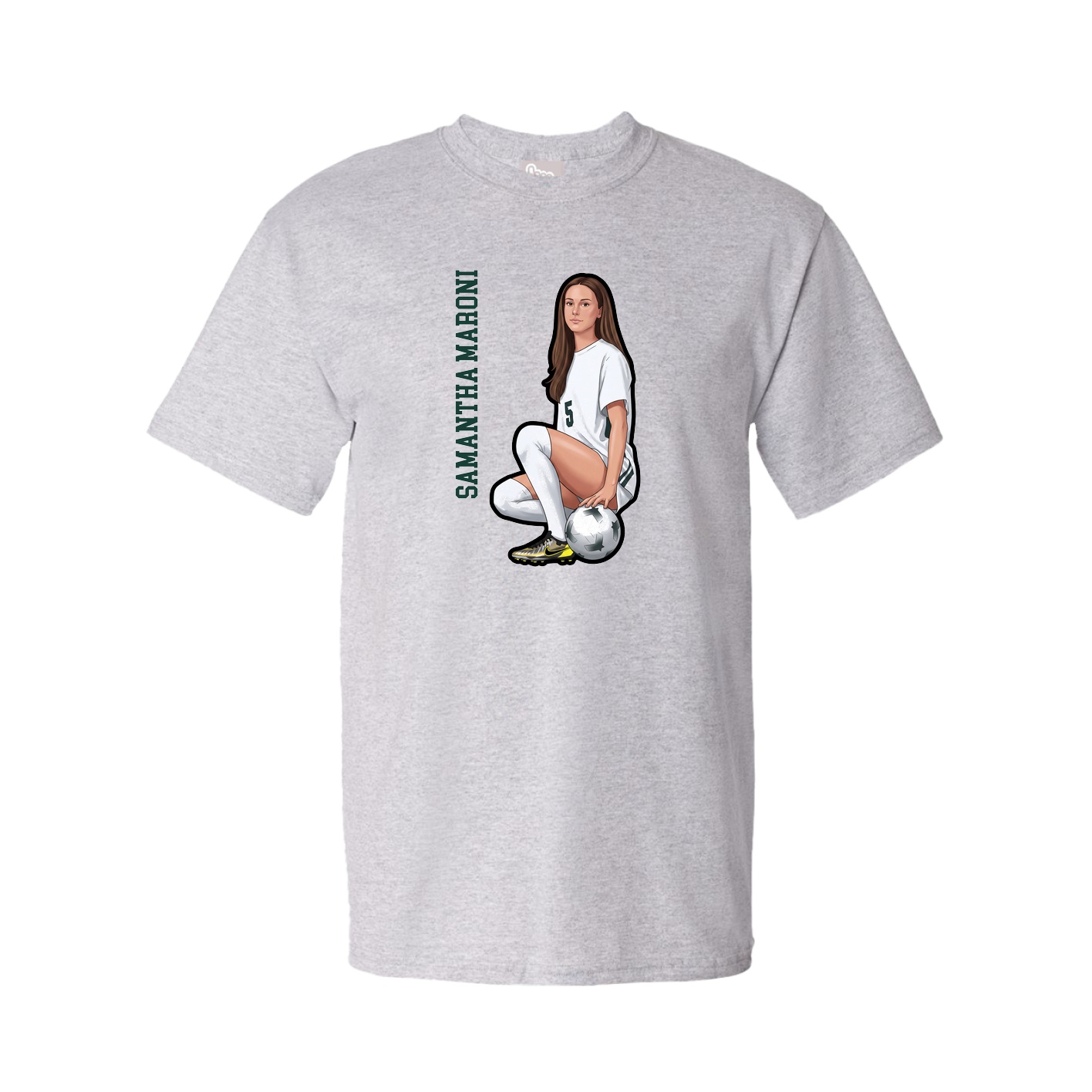 Tee — Name Vertical in Grey