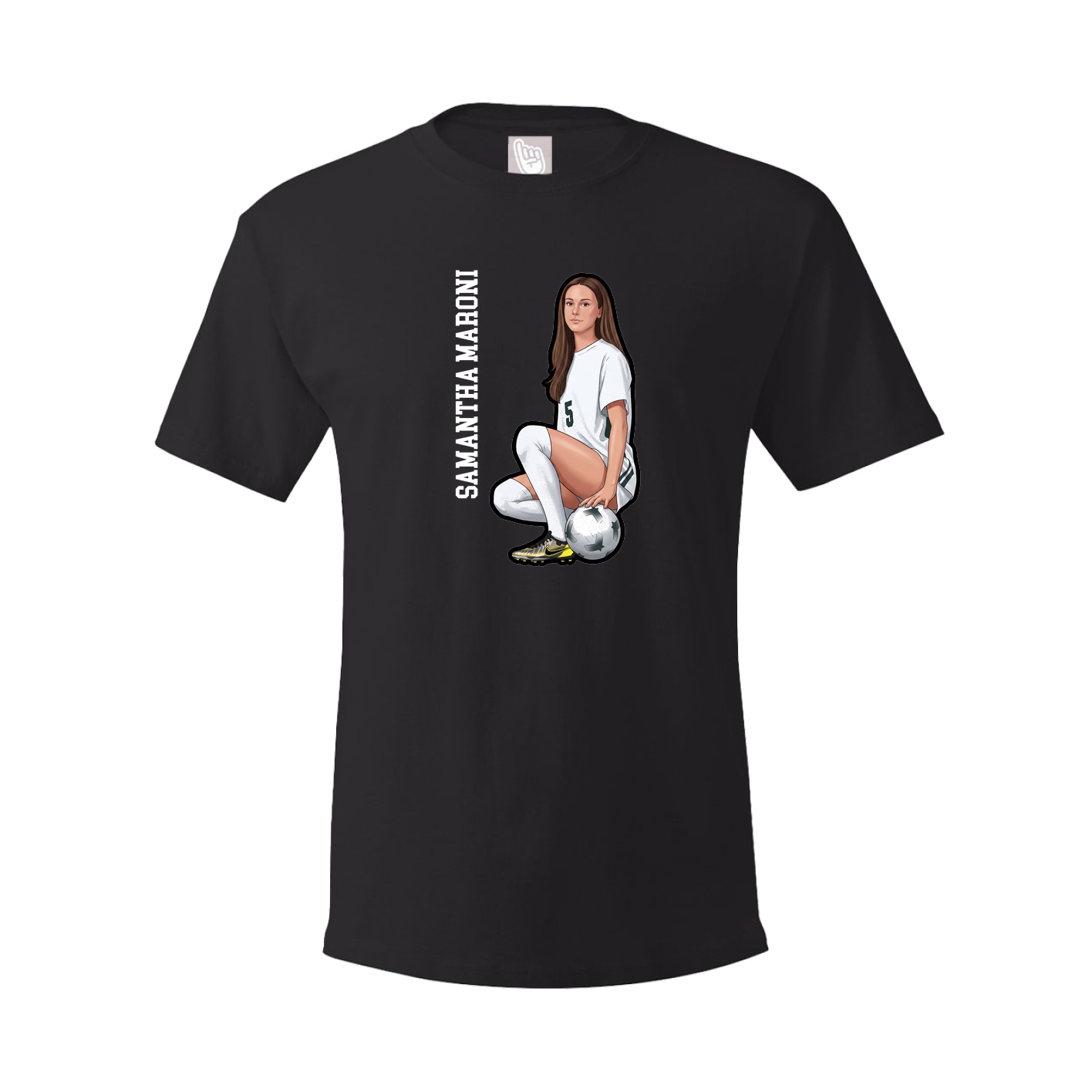 Youth Tee — Name Vertical in Black