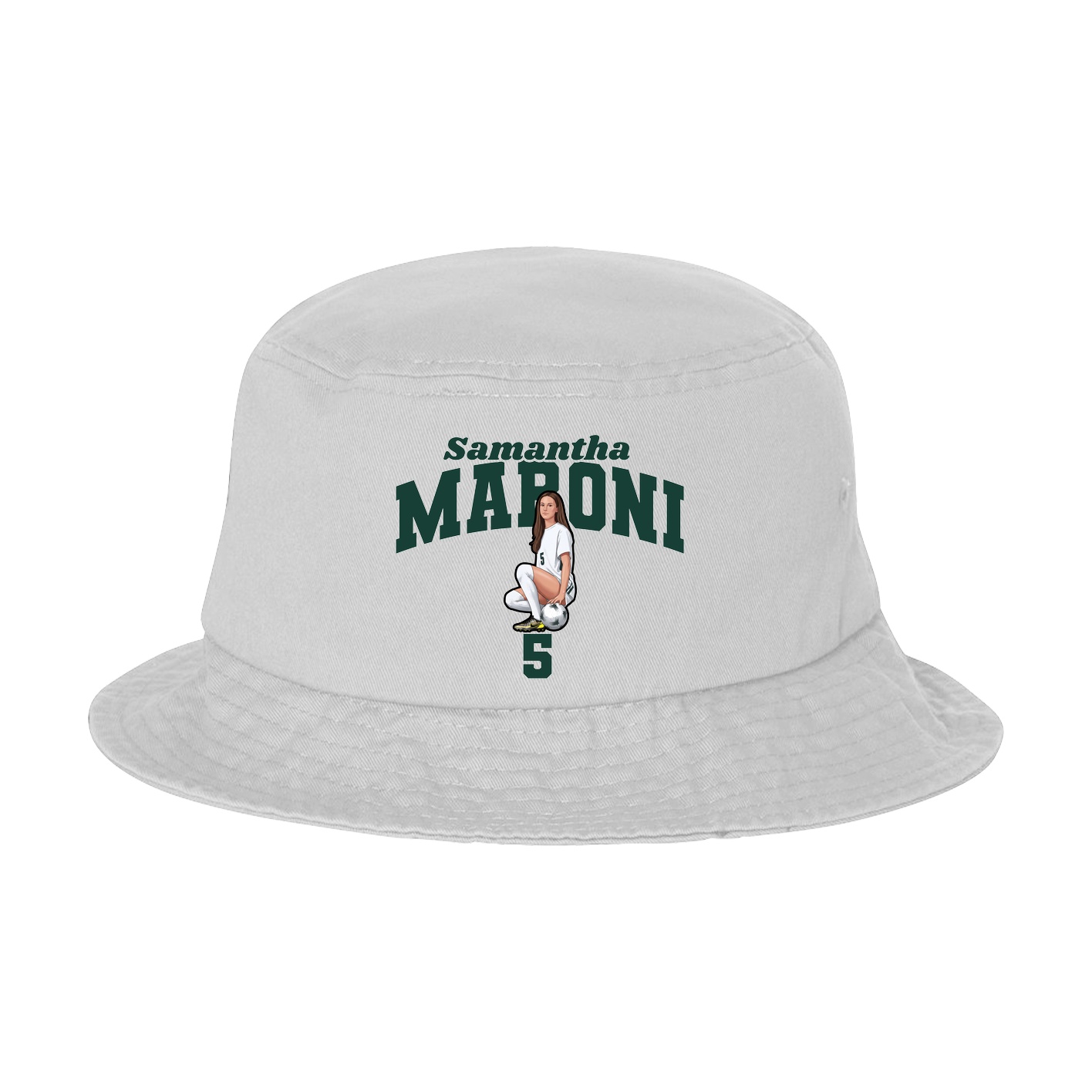 Bucket Cap — Signature Arch in White