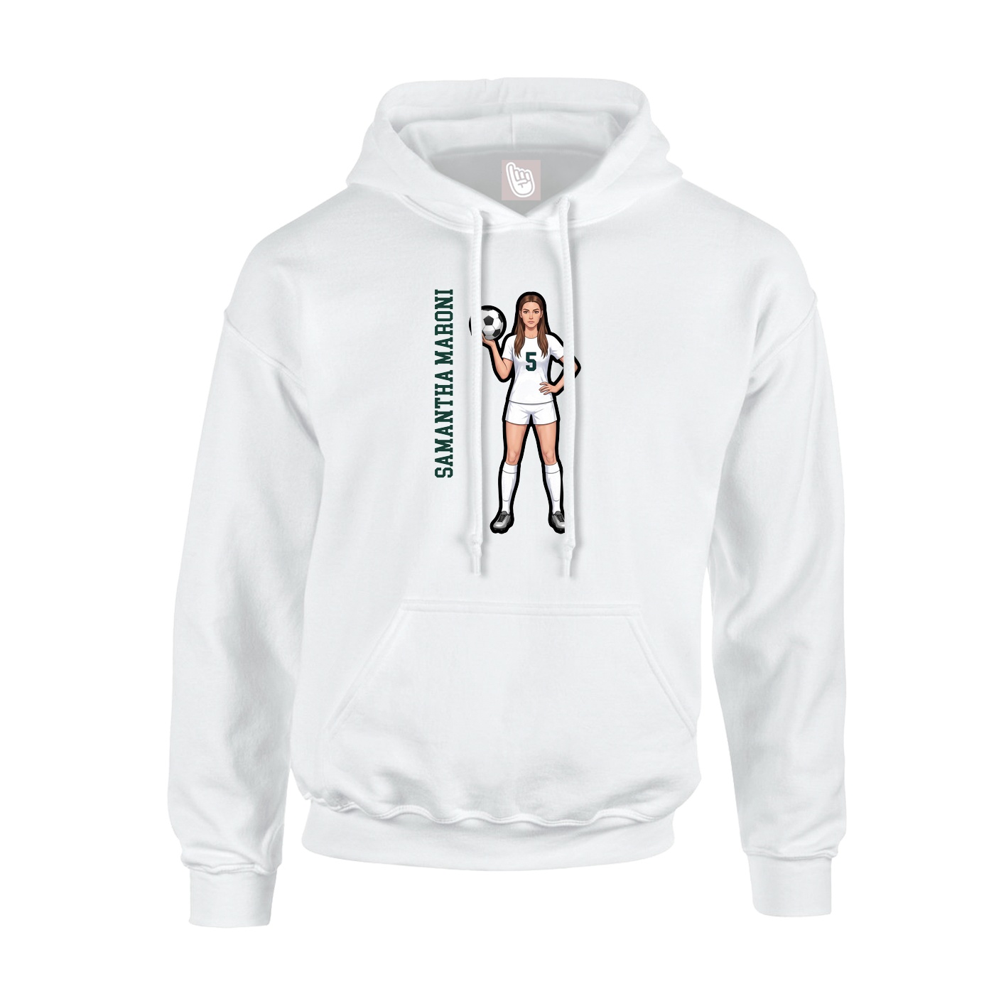 Youth Hoodie — Name Vertical in White