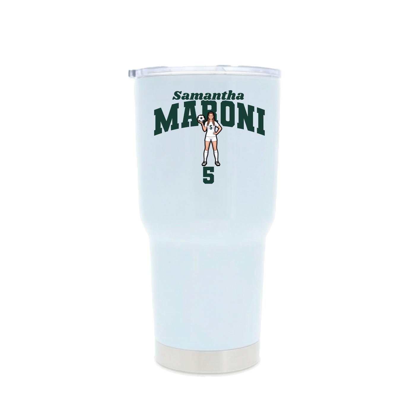 30oz Stainless Steel Tumbler — Signature Arch in White