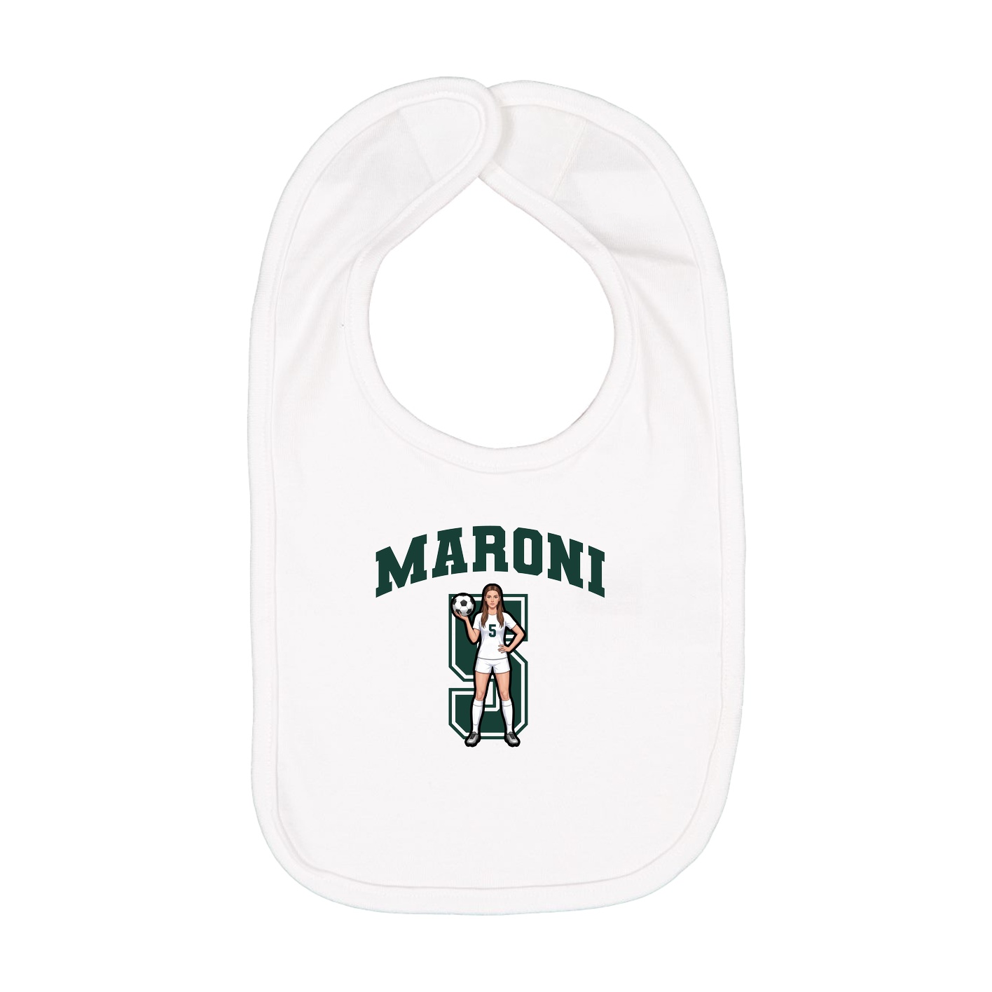 Infant Bib — Number in White