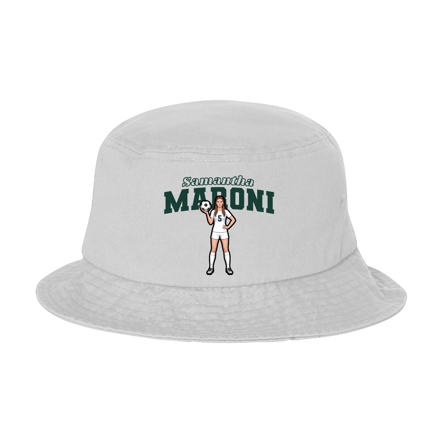 Bucket Cap — Name Arch in White