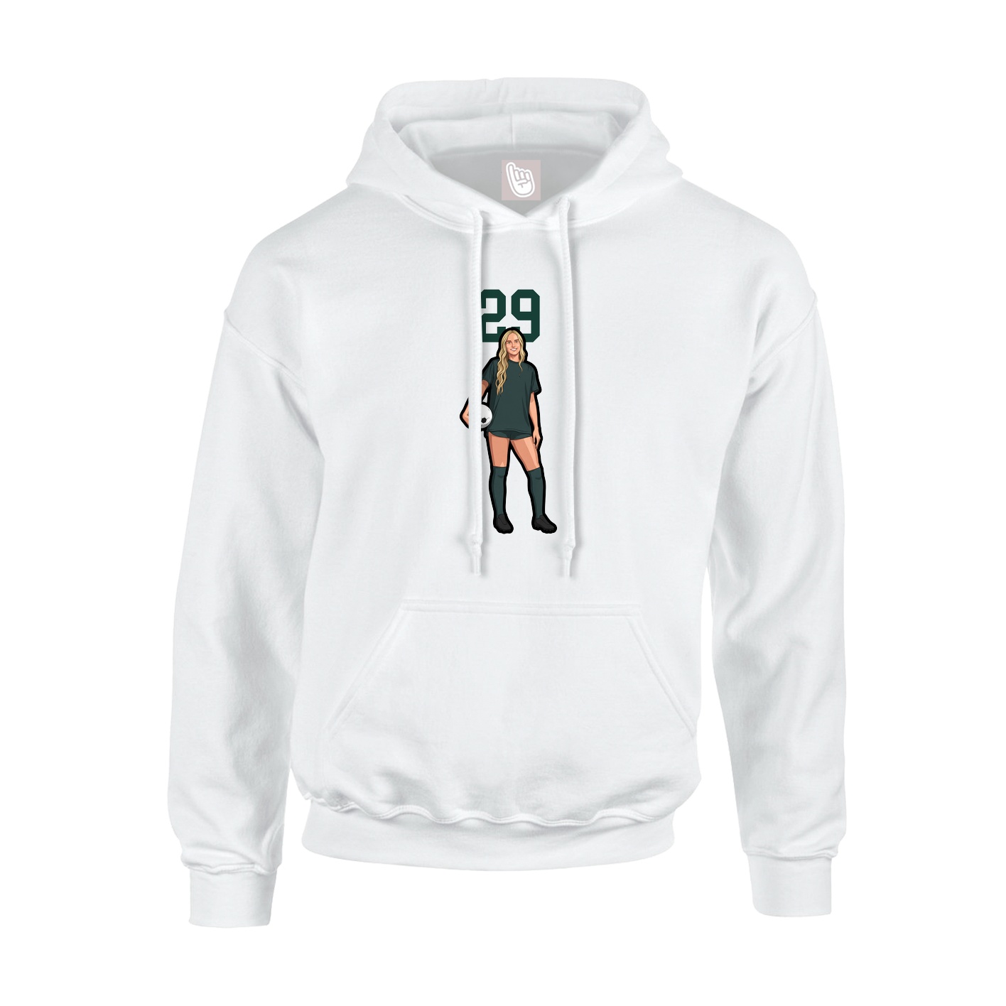 Hoodie — Number Top in White