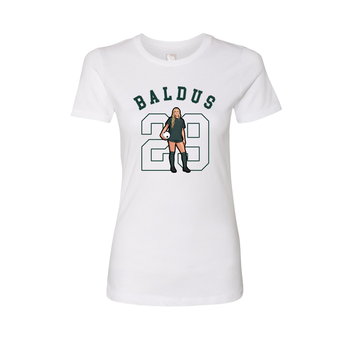 Fitted Women's Tee — Shirsey Arch in White