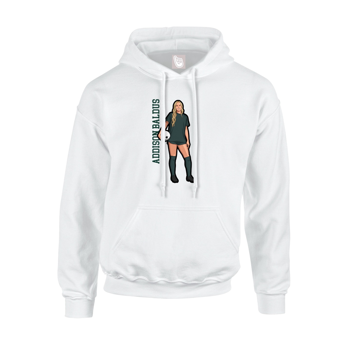 Youth Hoodie — Name Vertical in White