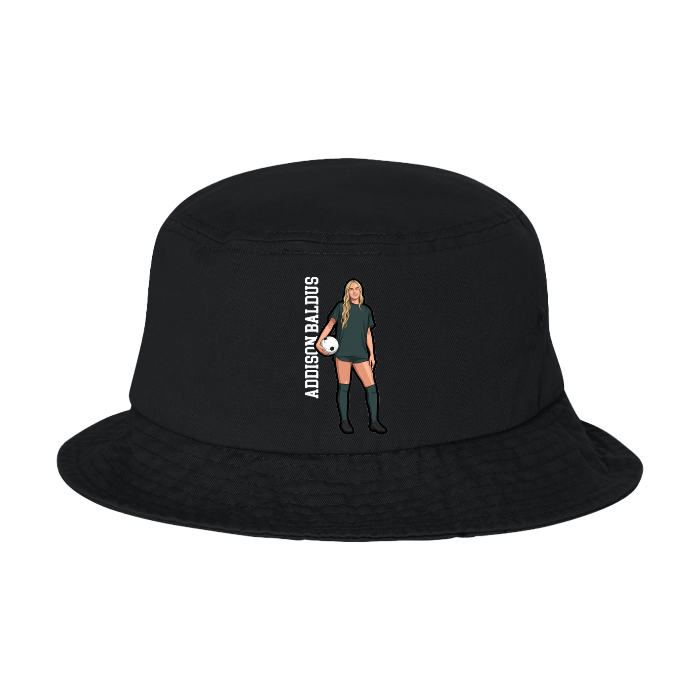Bucket Cap — Name Vertical in Black