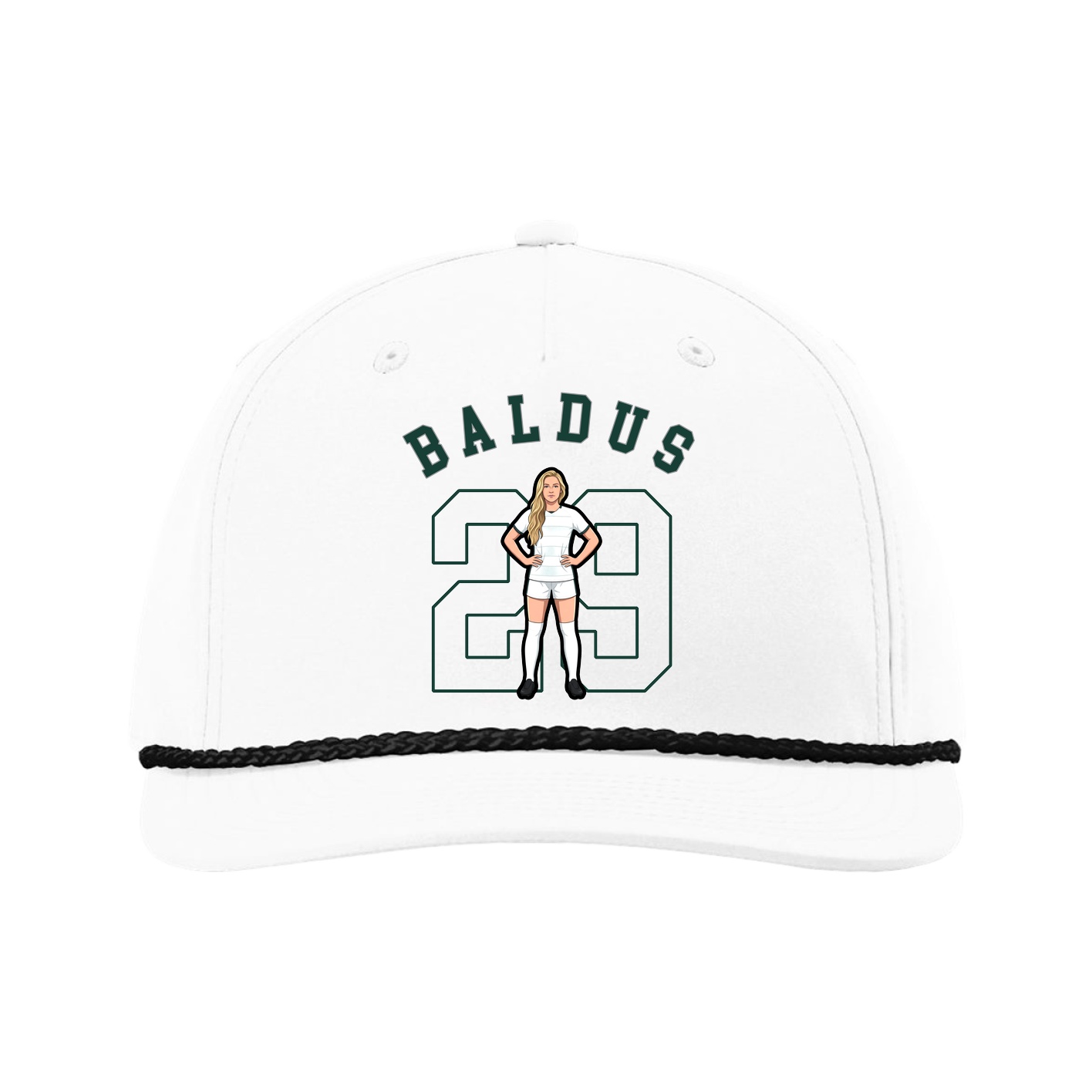 Five-Panel Classic Rope Cap — Shirsey Arch in White