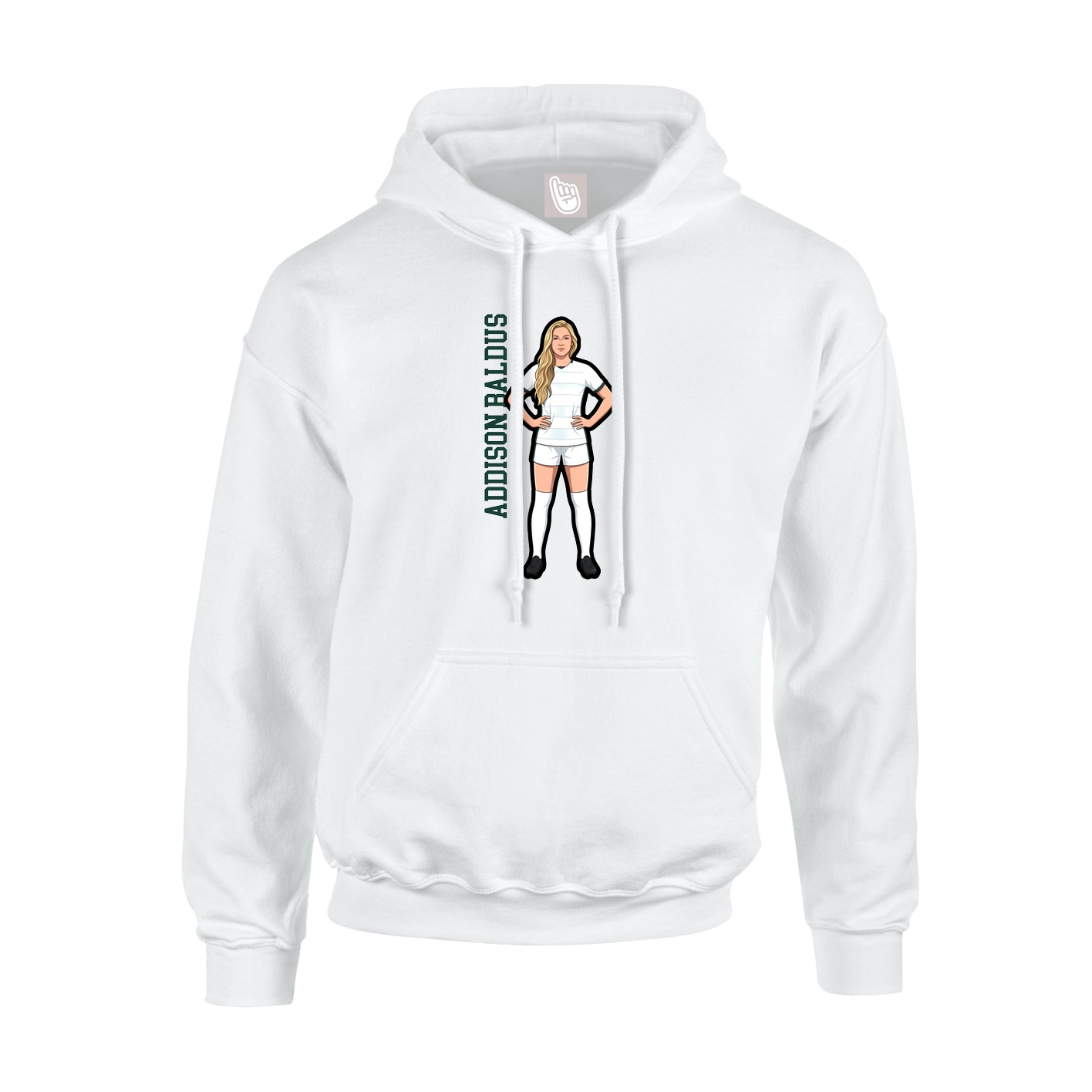 Hoodie — Name Vertical in White