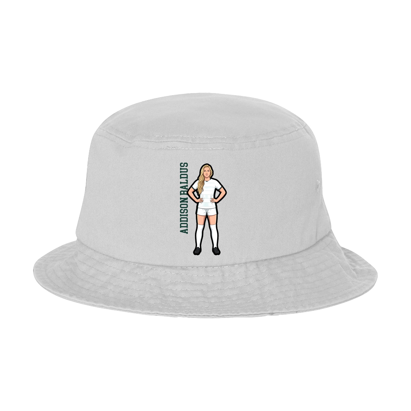Bucket Cap — Name Vertical in White