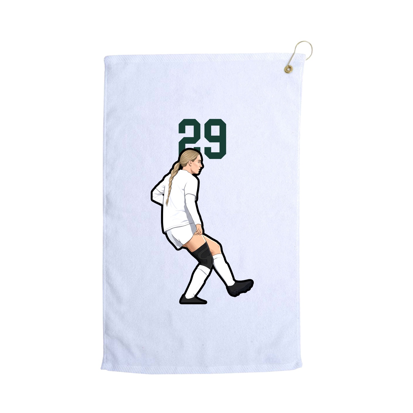 Golf Towel — Number Top in White