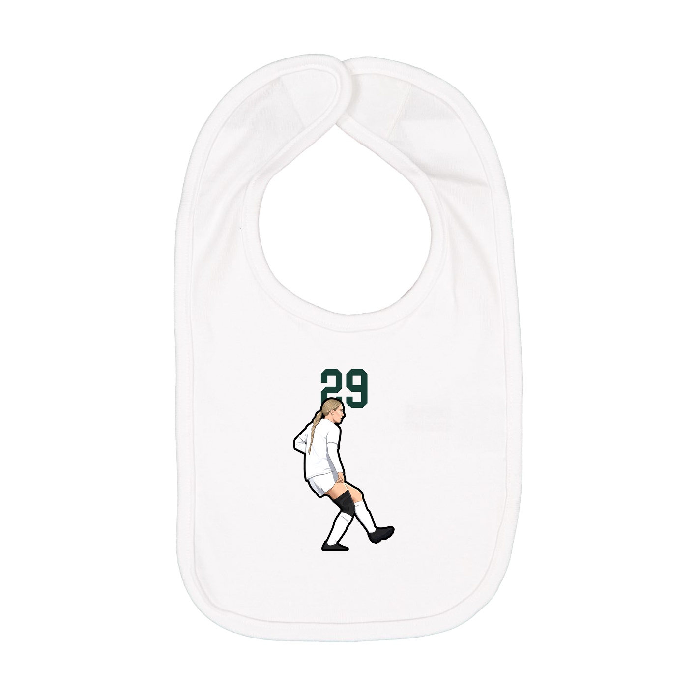 Infant Bib — Number Top in White