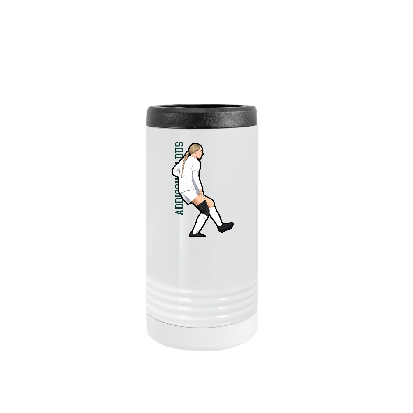 Slim Beverage Holder — Name Vertical in White