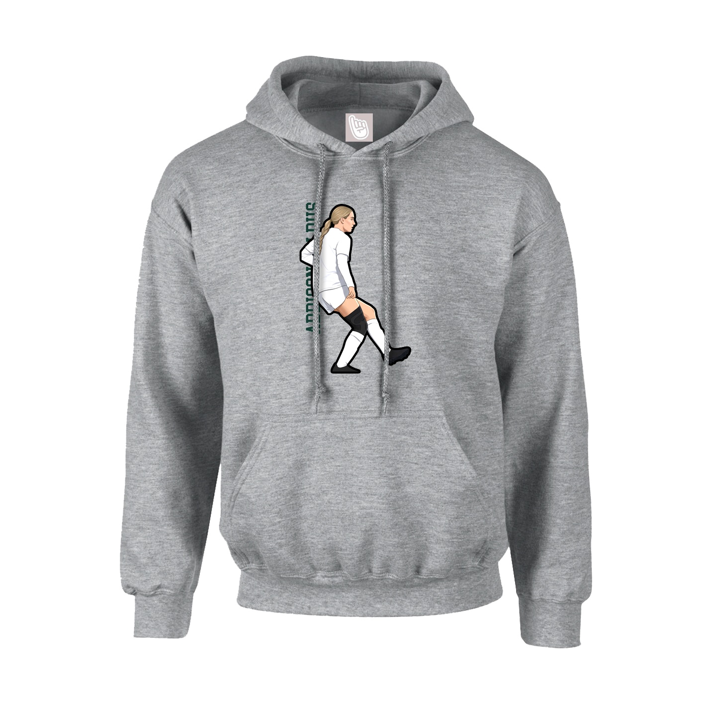 Hoodie — Name Vertical in Grey