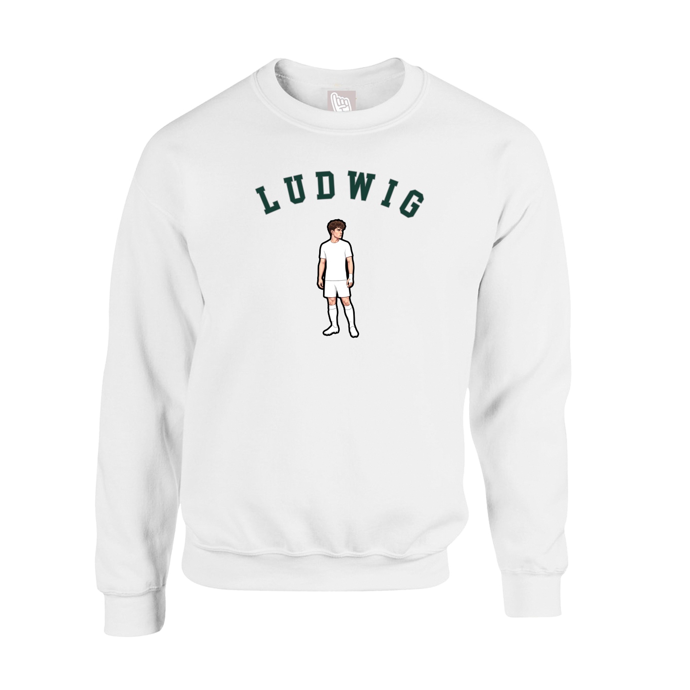 Fleece Crew — Shirsey Arch in White
