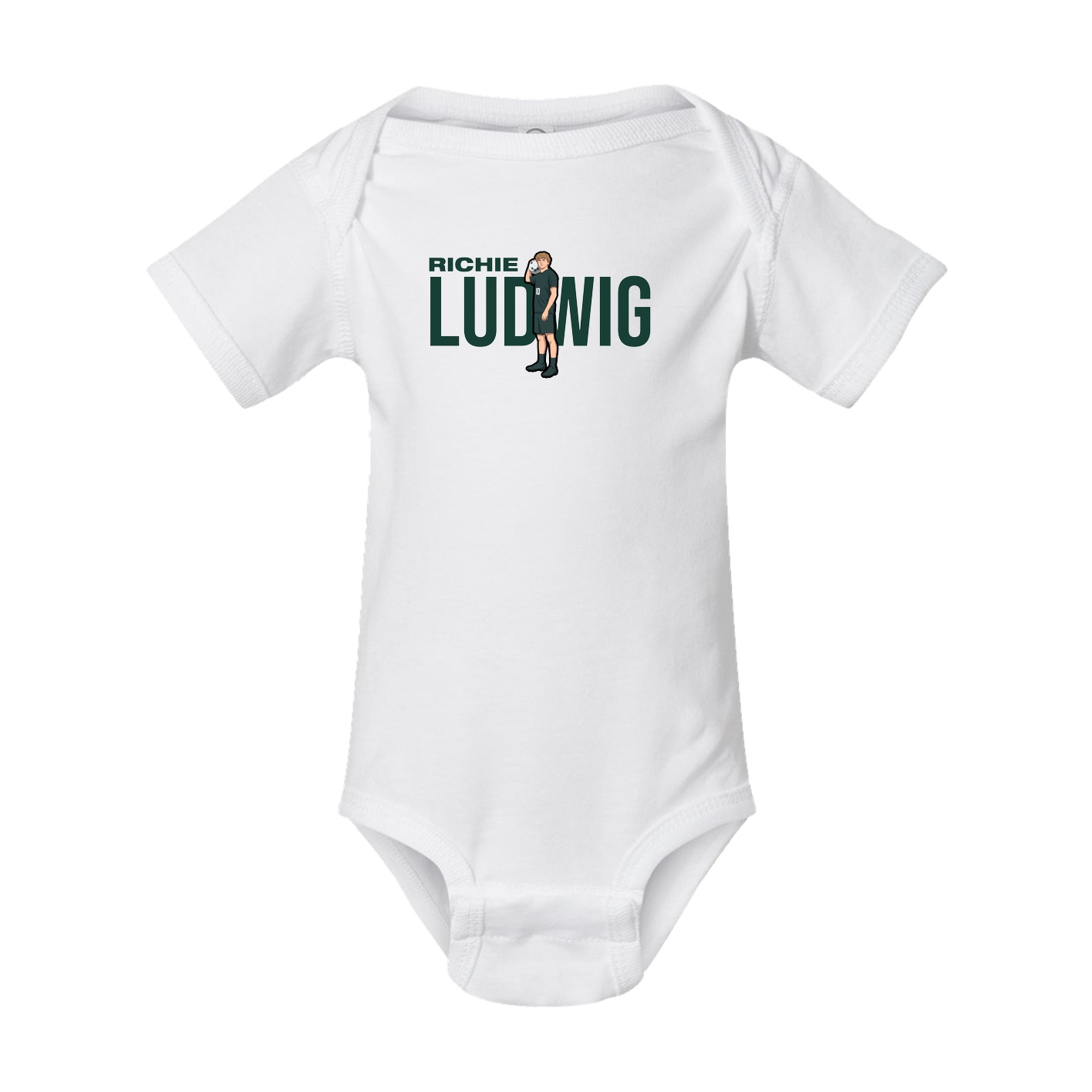 Baby Onesie — Player Name in White