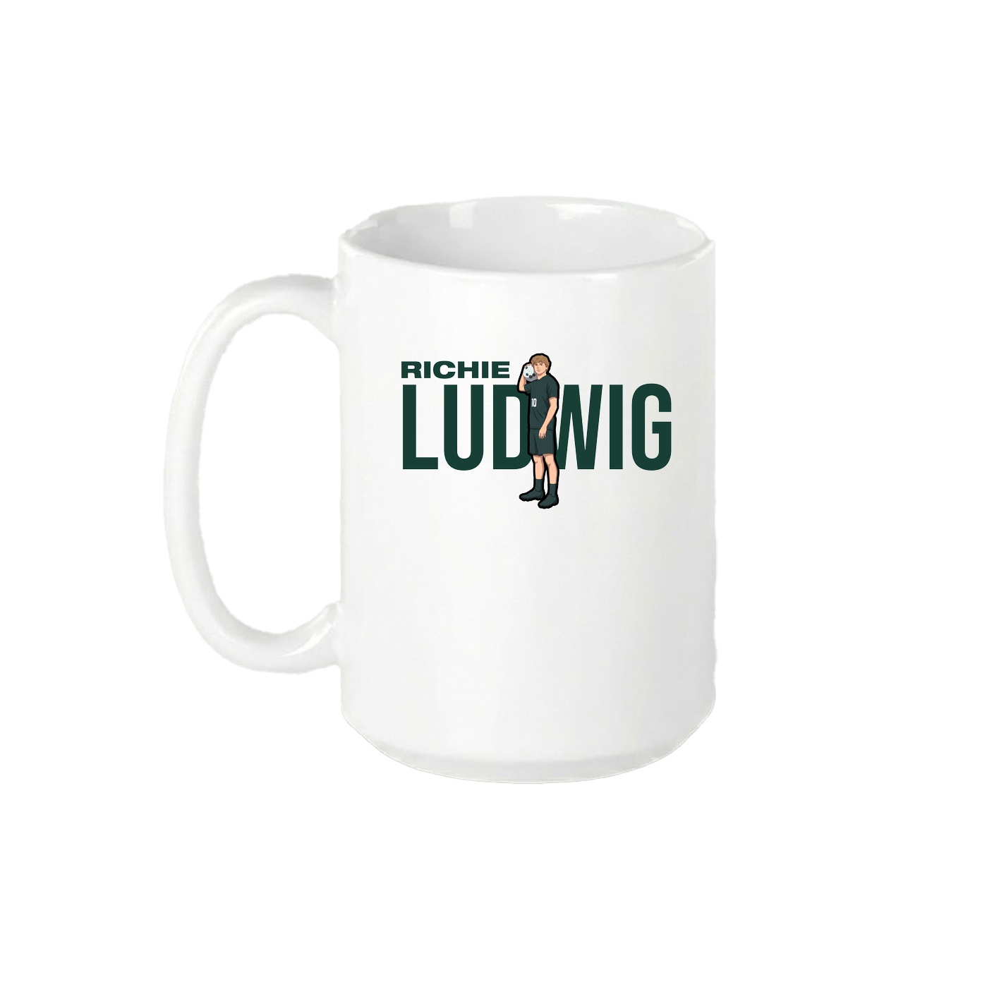 15oz Coffee Mug — Player Name in White