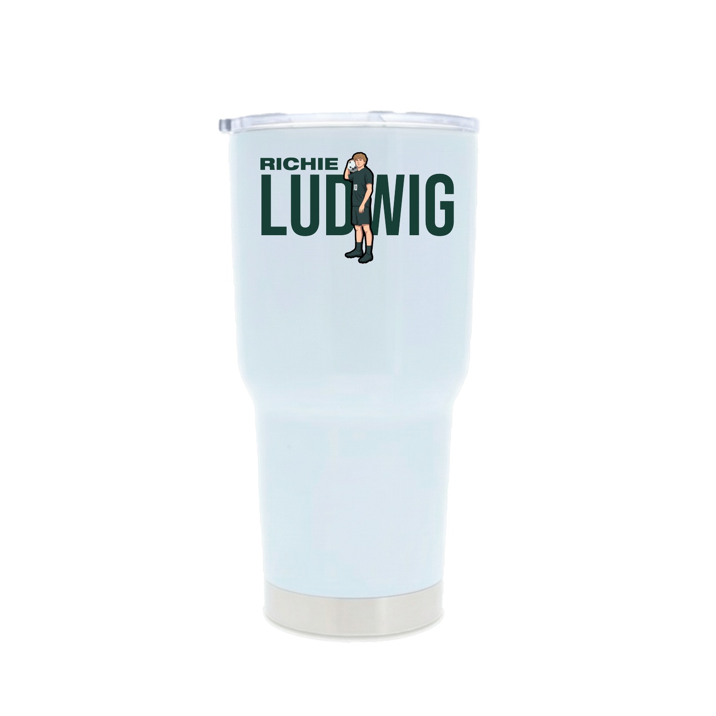30oz Stainless Steel Tumbler — Player Name in White