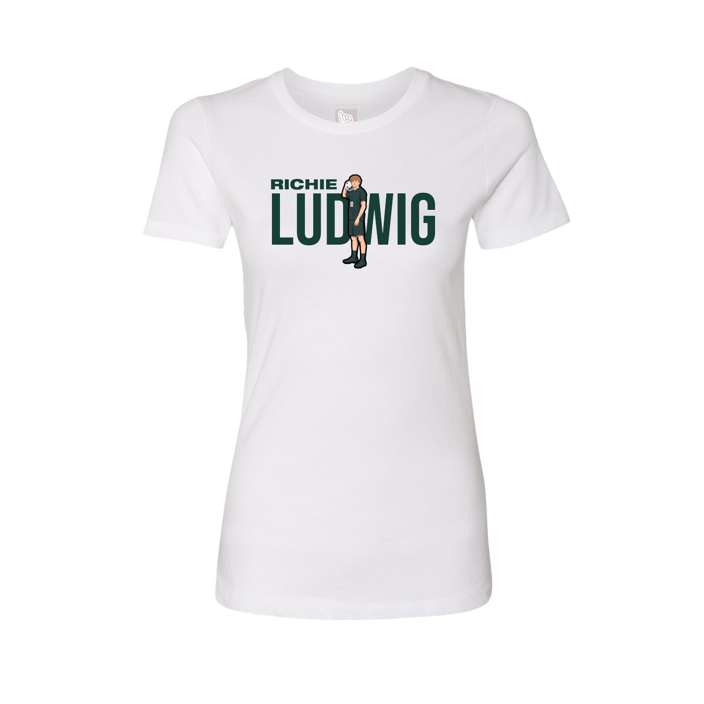 Fitted Women's Tee — Player Name in White