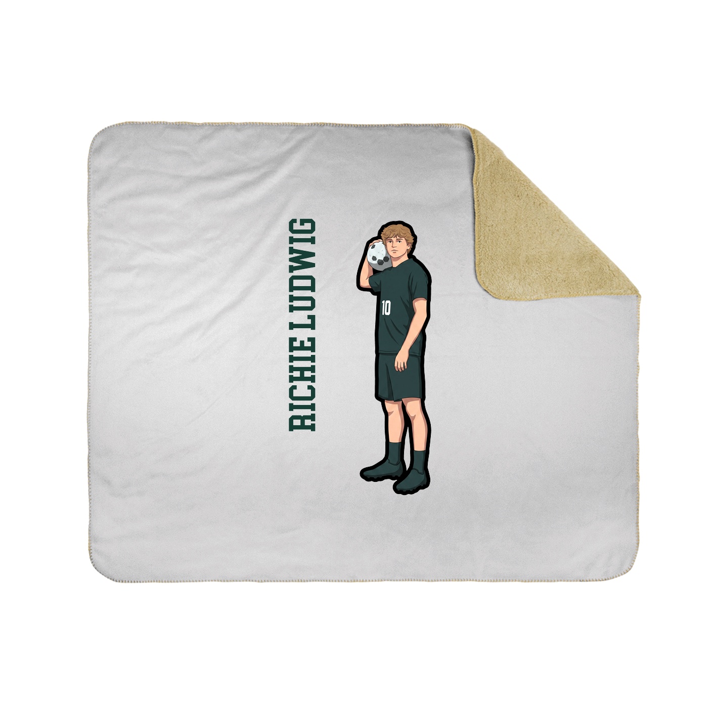Throw Blanket — Name Vertical in White