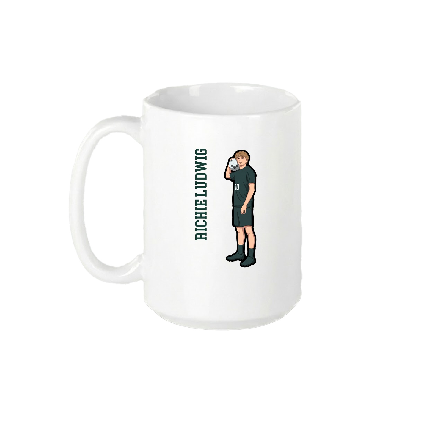15oz Coffee Mug — Name Vertical in White
