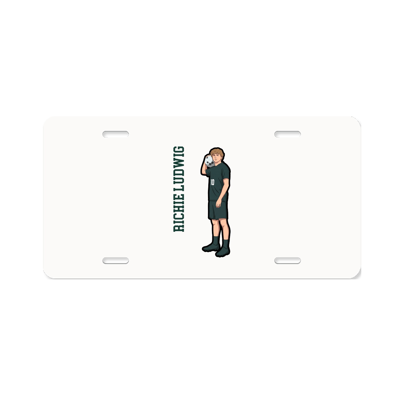 License Plate — Name Vertical in Classic