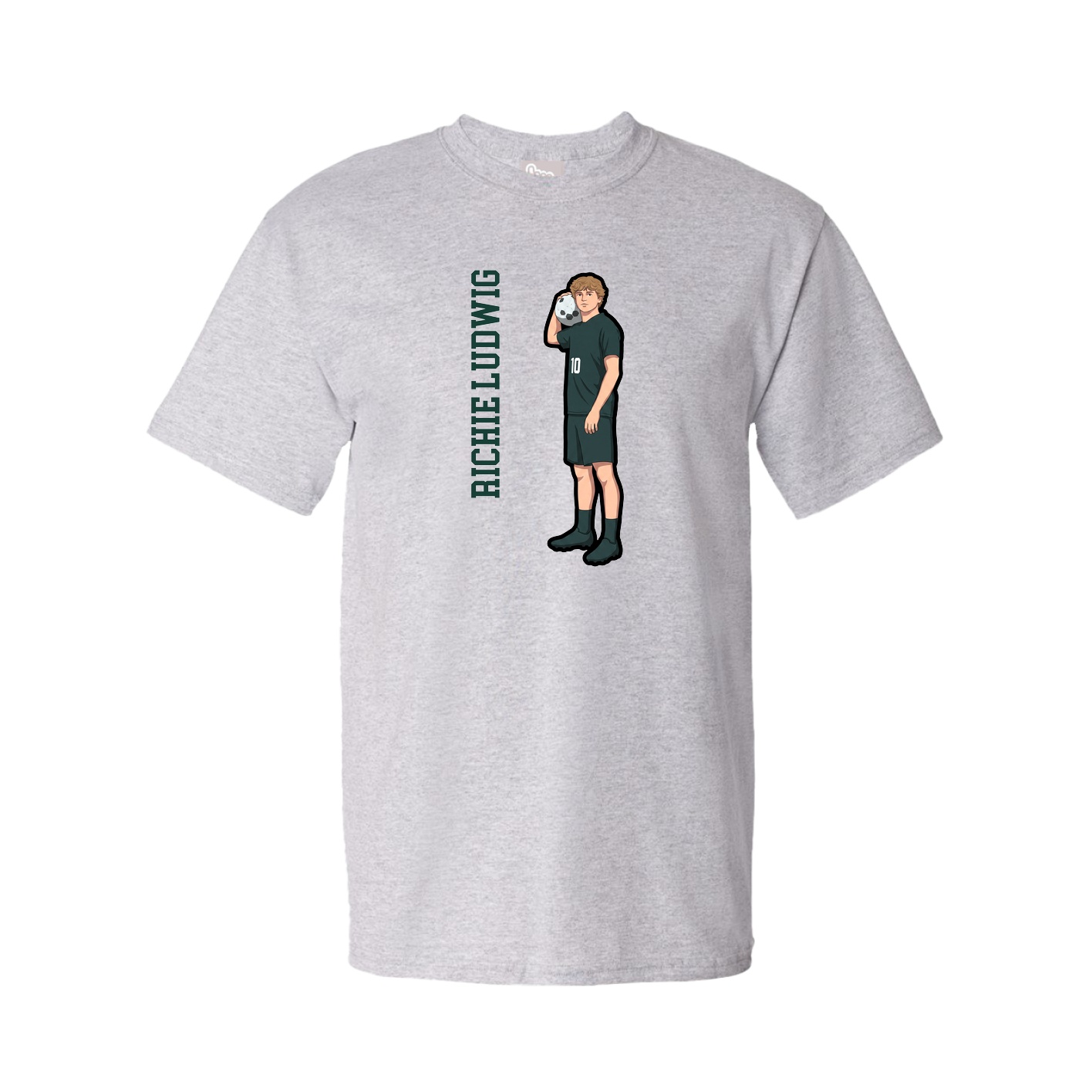 Tee — Name Vertical in Grey