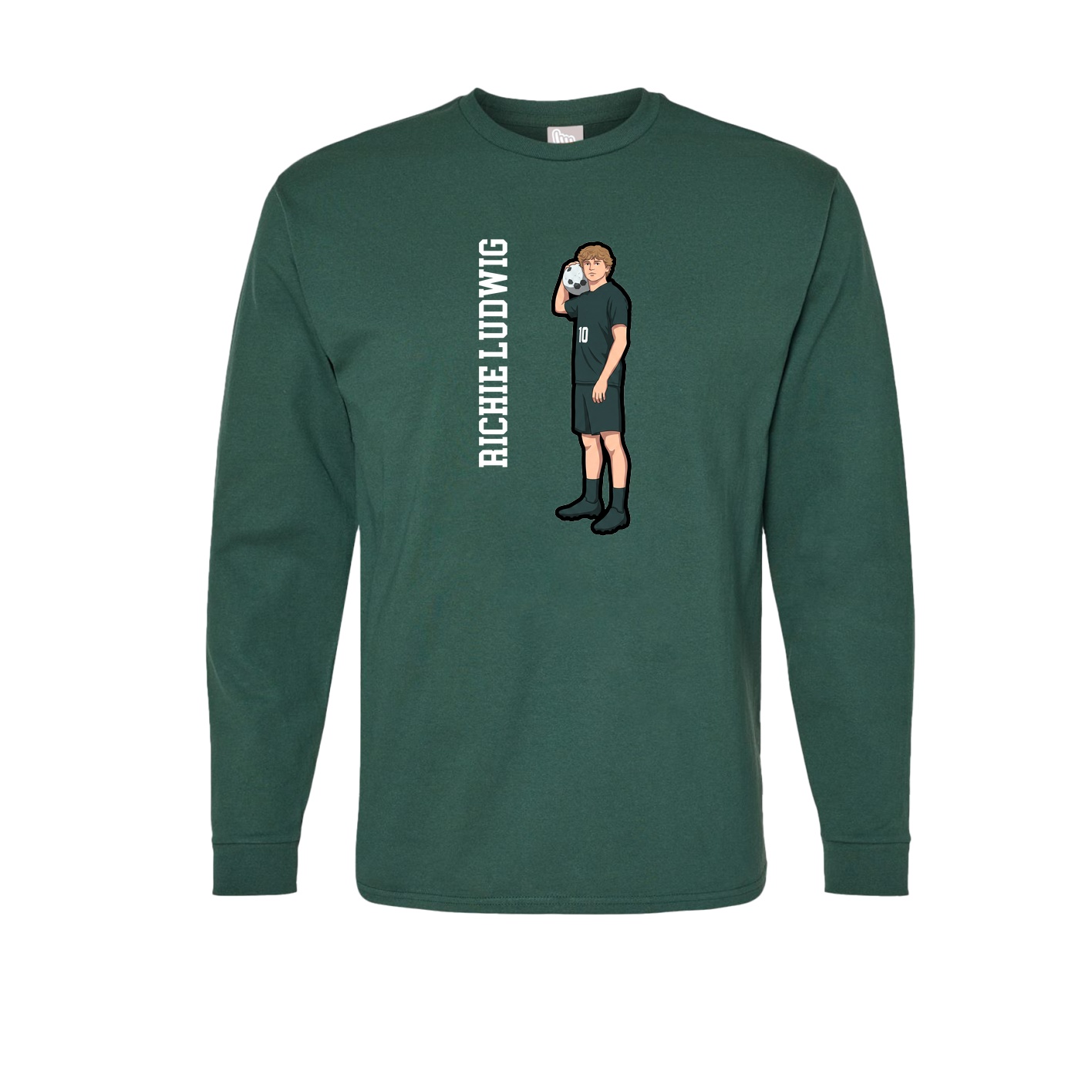 Long Sleeve Tee — Name Vertical in Green