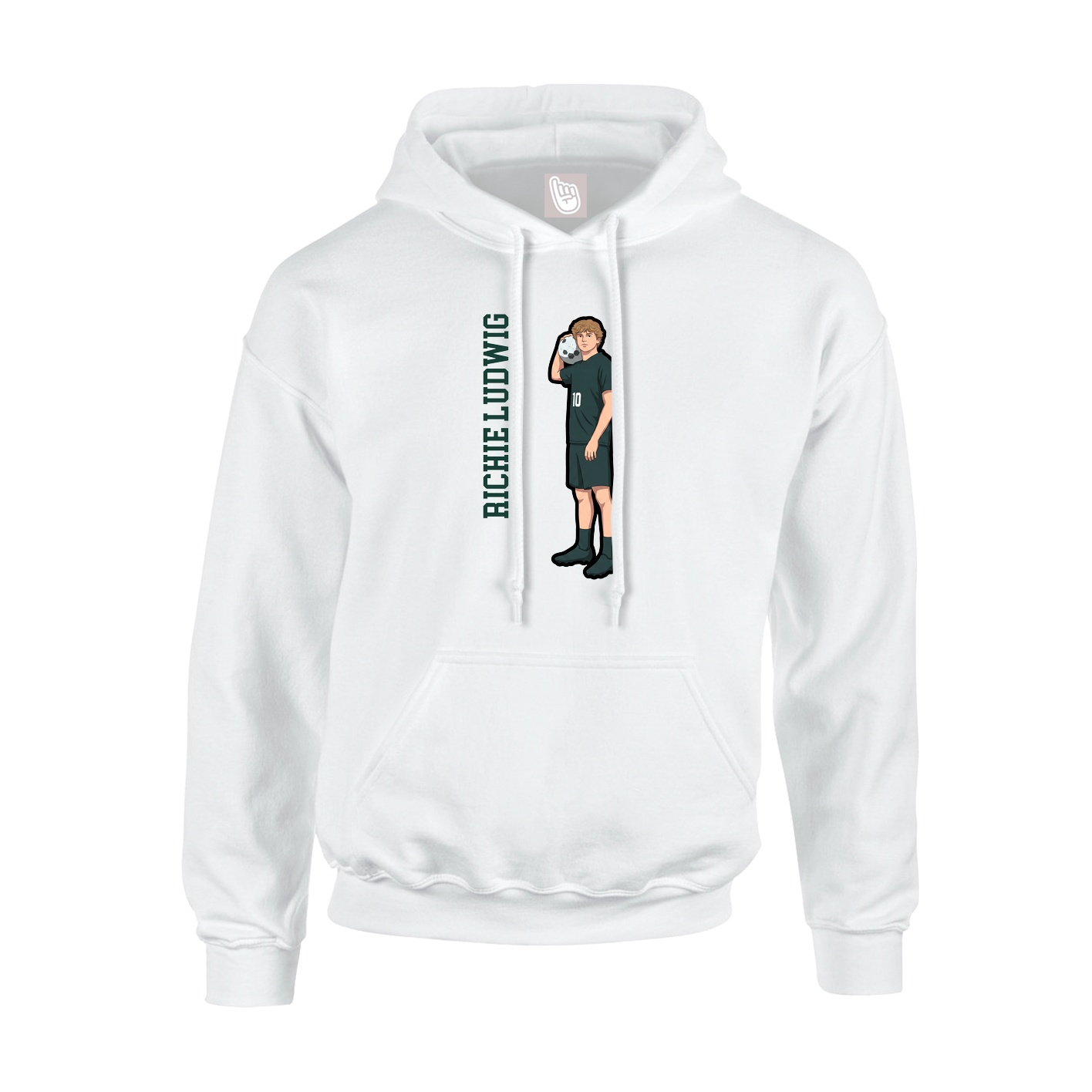 Hoodie — Name Vertical in White