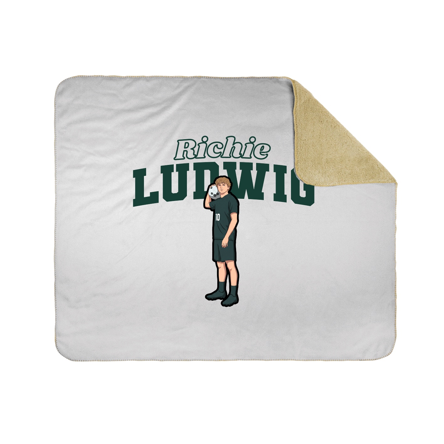 Throw Blanket — Name Arch in White