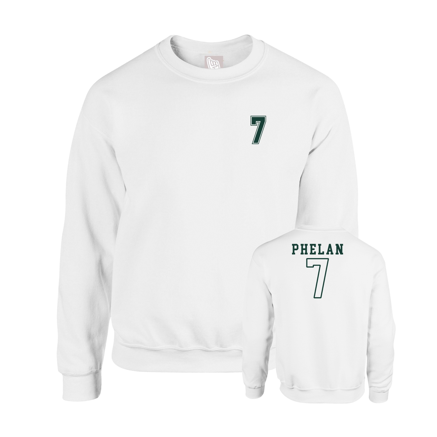Fleece Crew — Chest Back in White