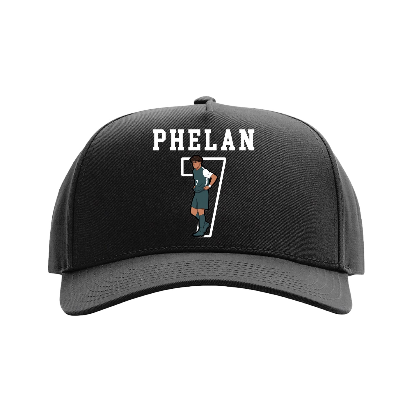 Full Fabric Five-Panel Champ Cap — Shirsey in Black