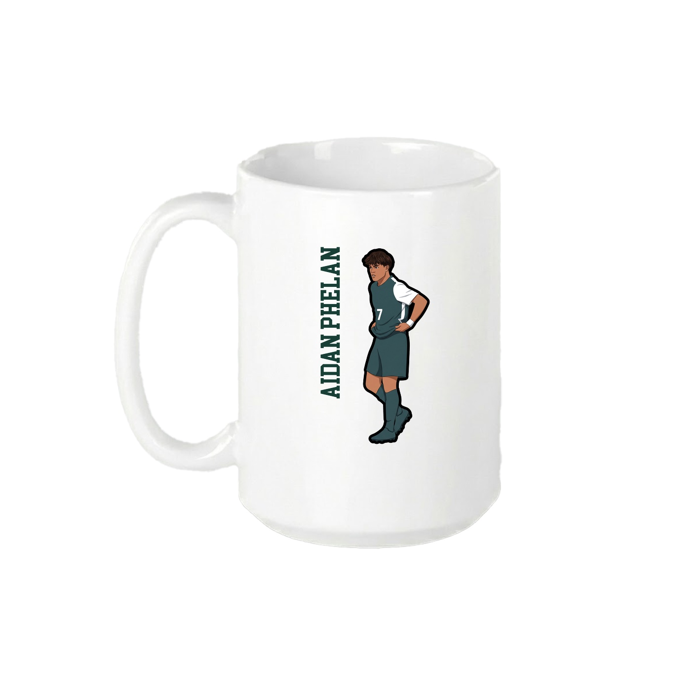 15oz Coffee Mug — Name Vertical in White