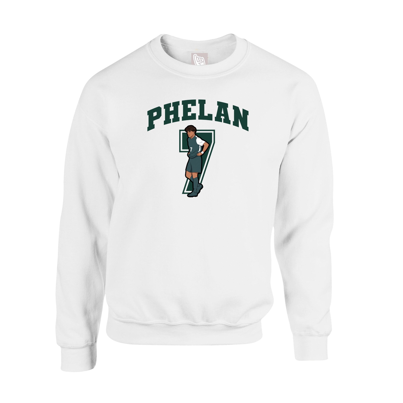Fleece Crew — Number in White