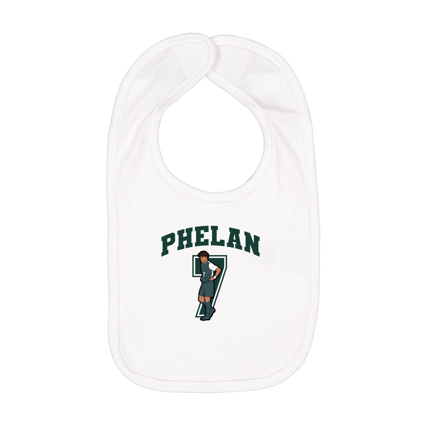 Infant Bib — Number in White