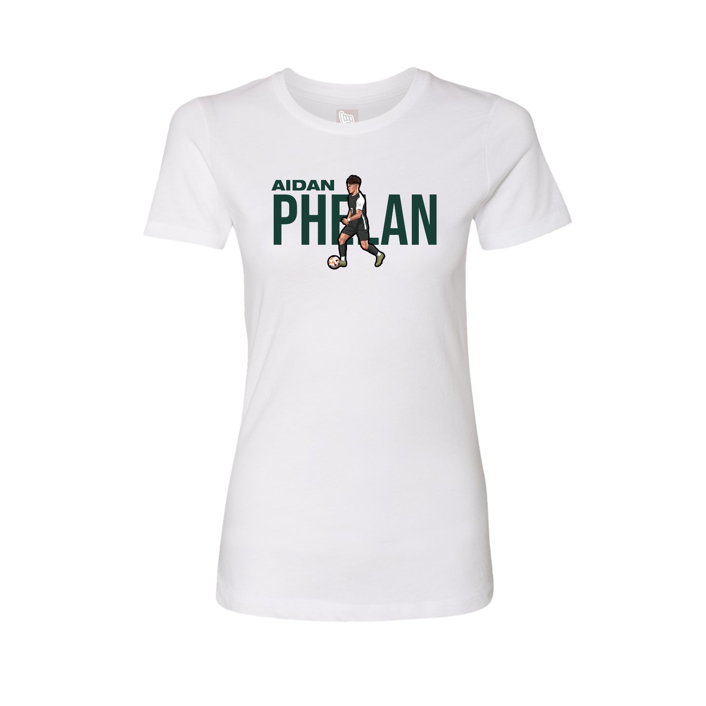 Fitted Women's Tee — Player Name in White