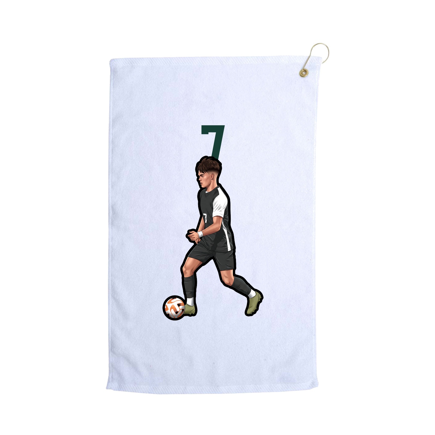 Golf Towel — Number Top in White