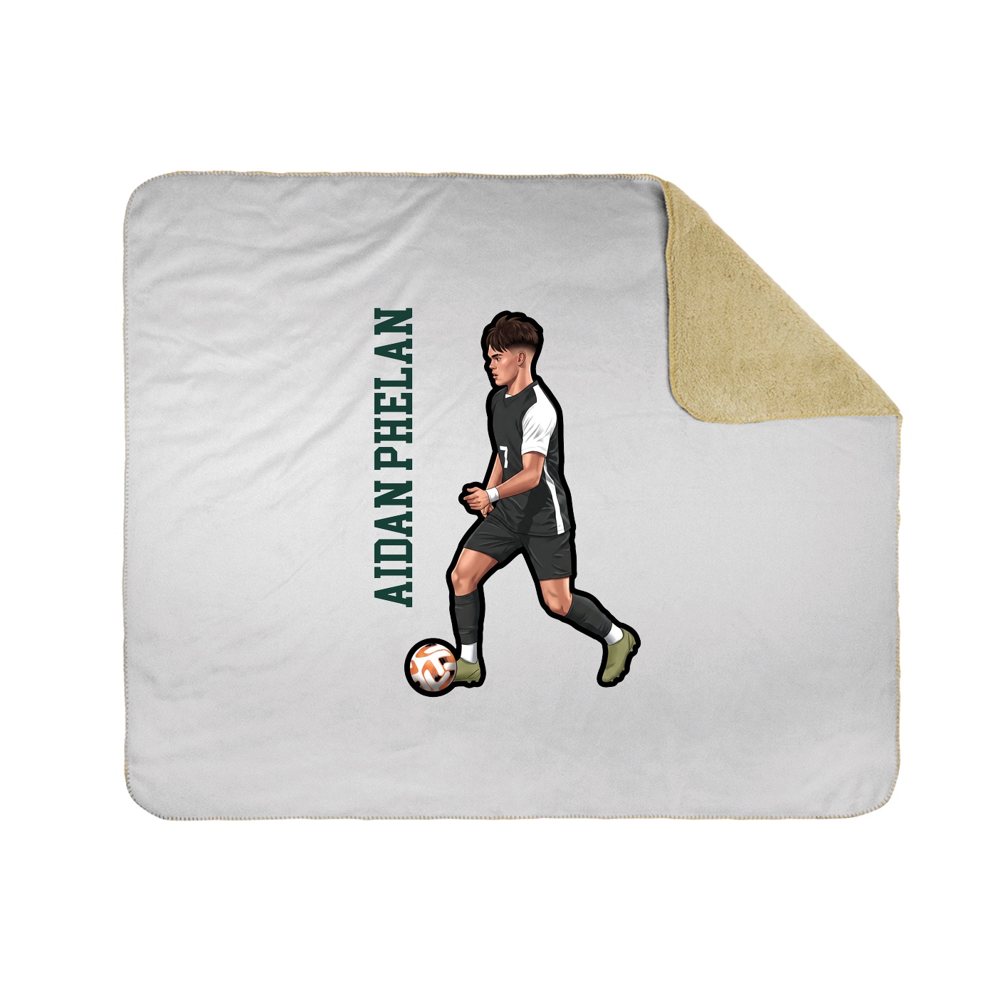 Throw Blanket — Name Vertical in White