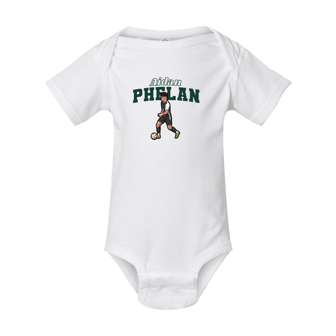 Baby Onesie — Name Arch in White