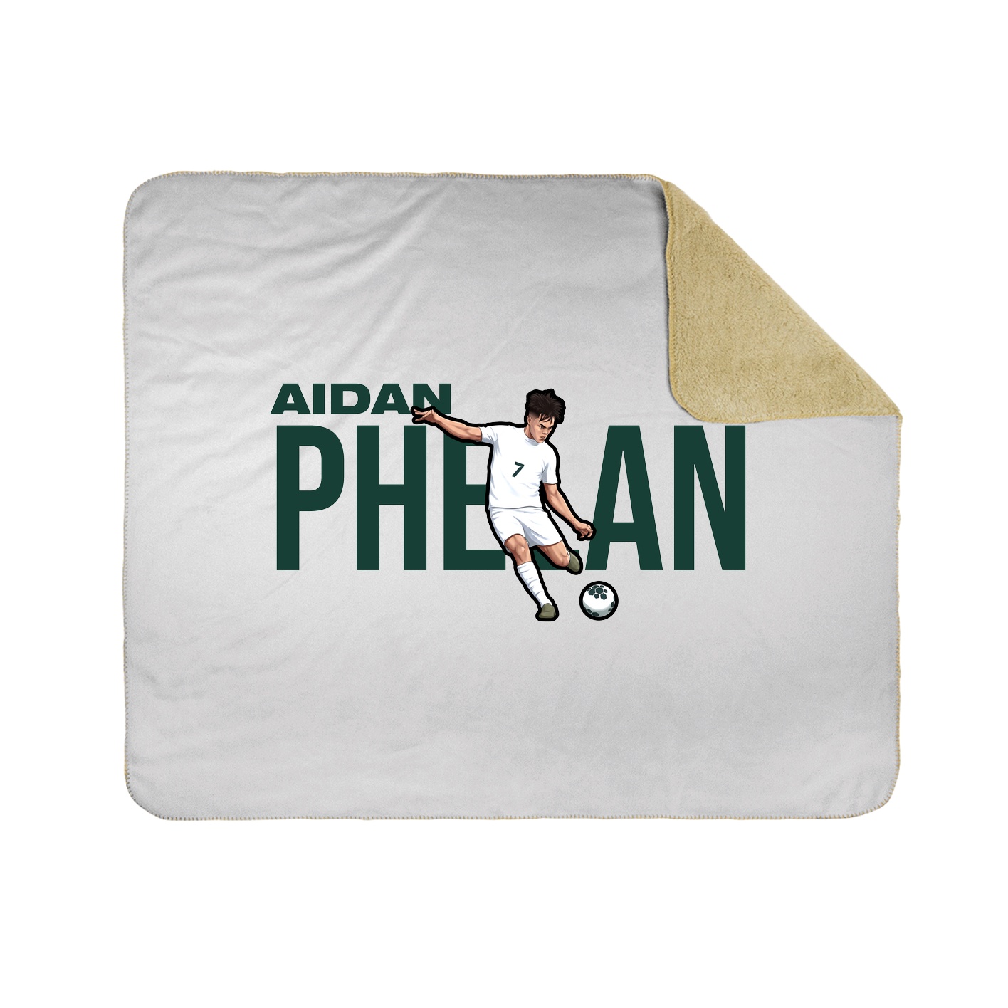 Throw Blanket — Player Name in White