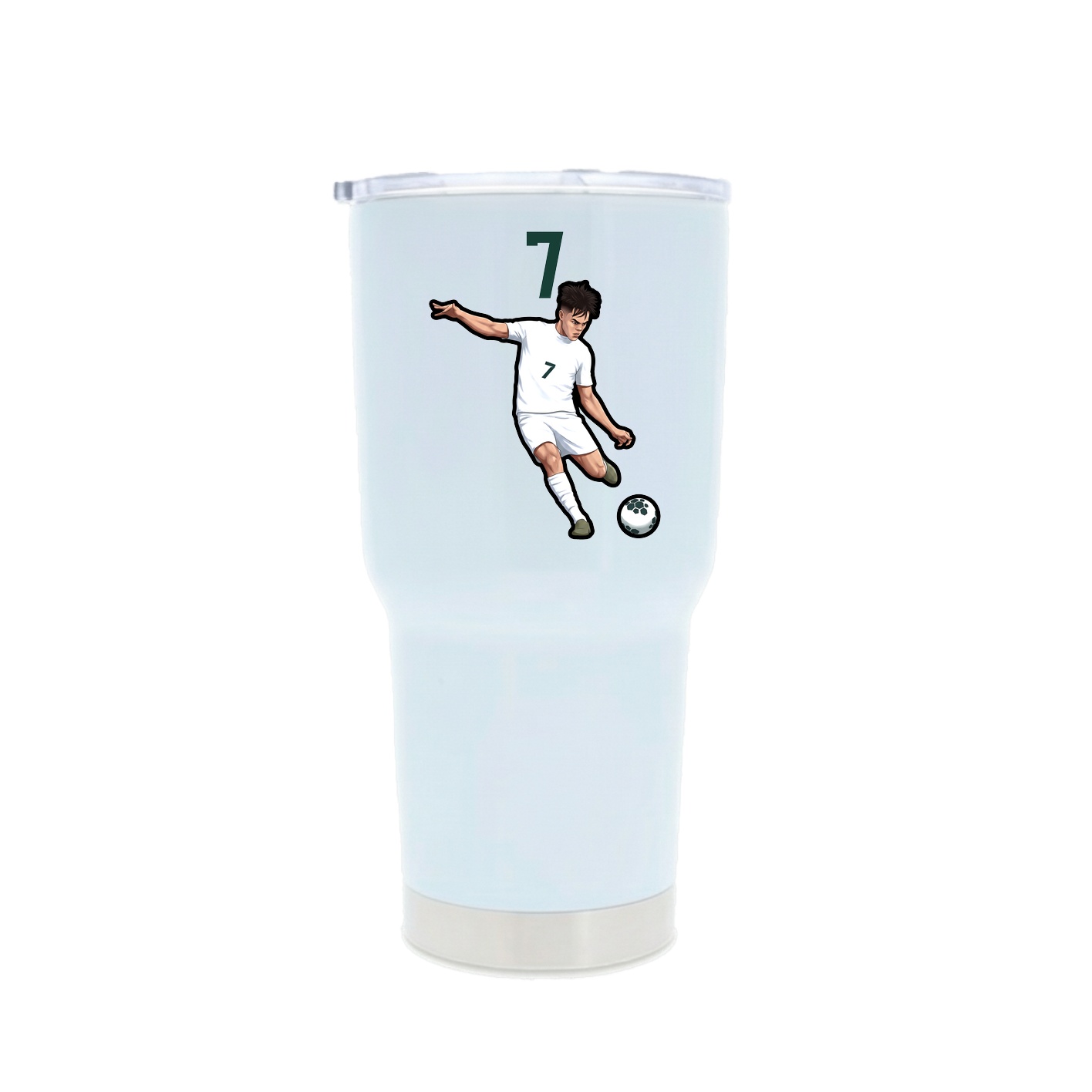 30oz Stainless Steel Tumbler — Number Top in White