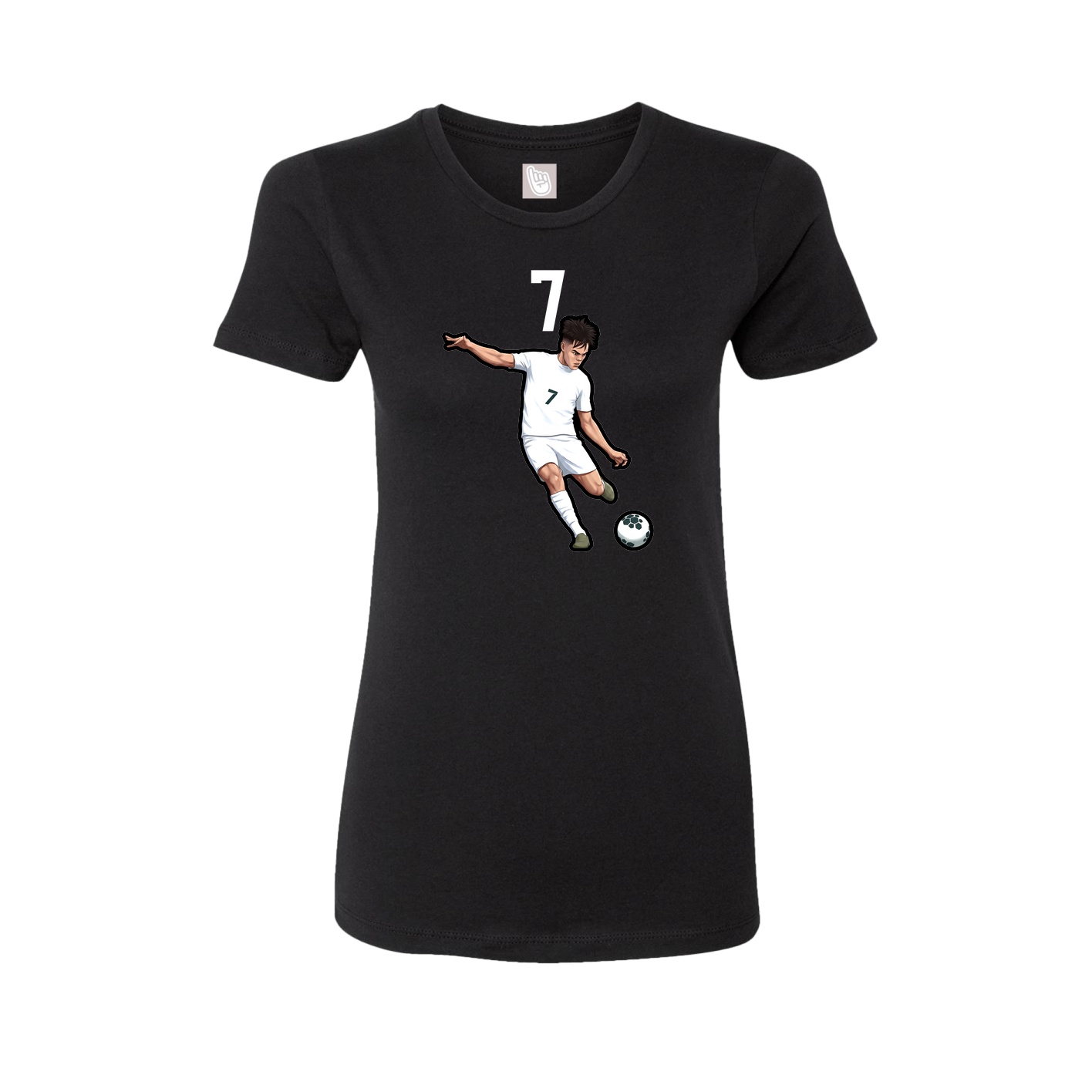 Fitted Women's Tee — Number Top in Black