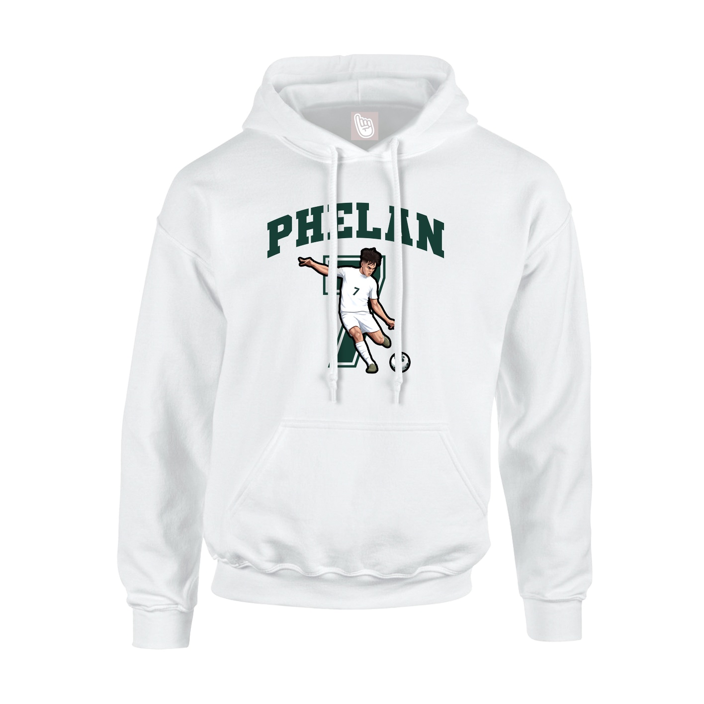 Hoodie — Number in White