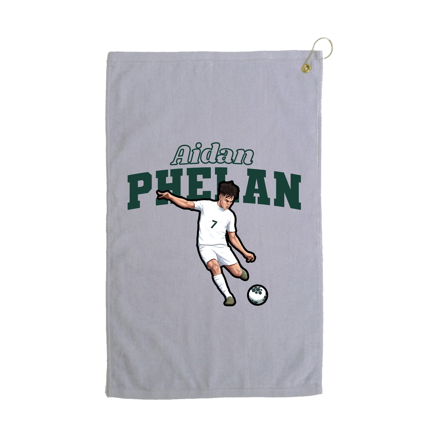 Golf Towel — Name Arch in Grey