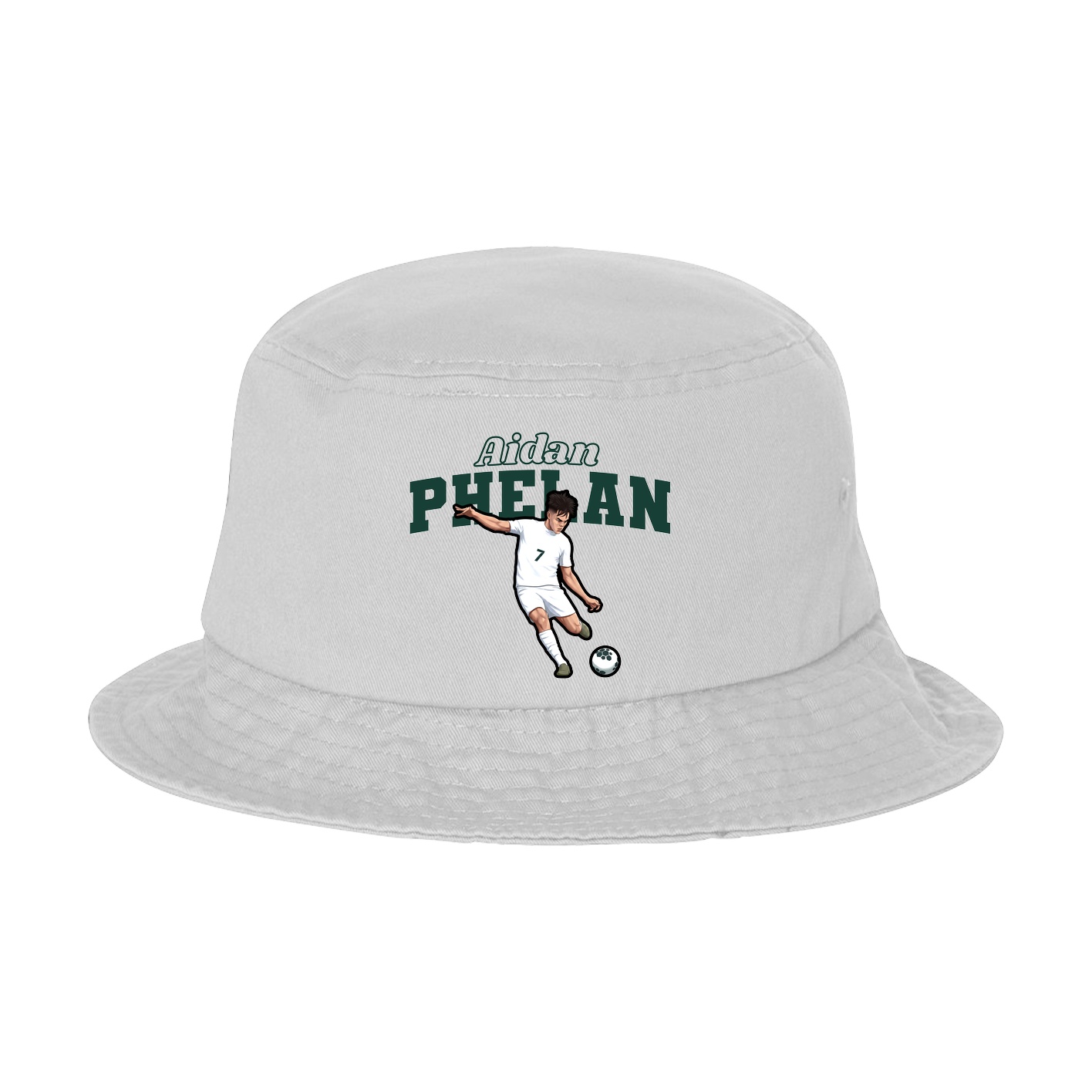 Bucket Cap — Name Arch in White